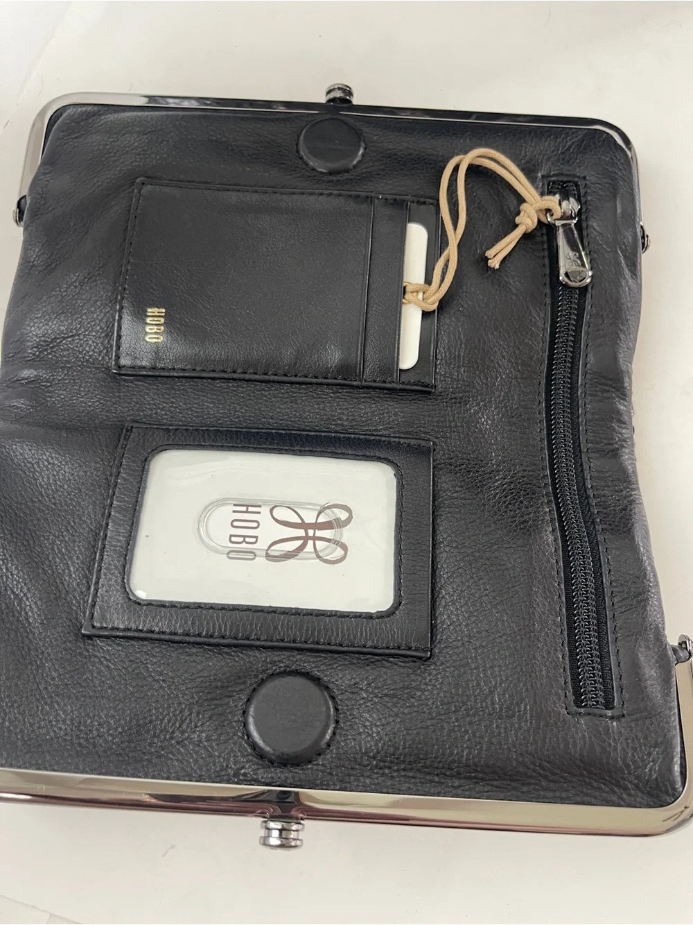 Hobo International Harley Slouchy Leather Shoulder Bag & Wallet Black Metallic